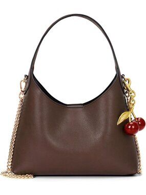Trendy Small Faux Leather Hobo Bag for Women - Cherry Shoulder Tote & Crossbody